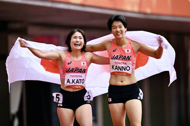 (L-R) Akane Kato (JPN), Niina Kanno (JPN), OCTOBER 20, 2026 - Para Athletics : Womens 400m T20 final during the Asian Para Games Aichi-Nagoya 2026 at Nagoya City Mizuho Park Athletic Stadium in Aichi, Japan. Noxthirdxpartyxsales  aflo_357479777 KenjiroxMatsuox