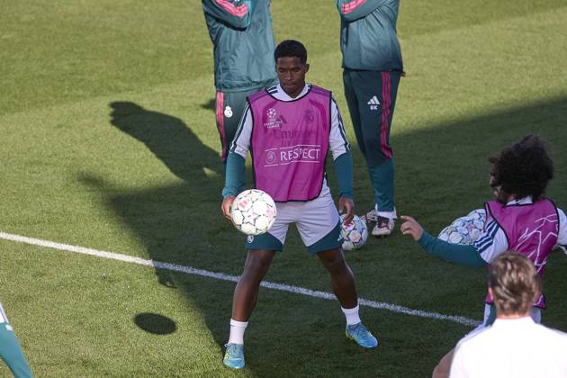 October 20, 2026, Madrid, Spain: Endrick (Real Madrid CF) is seen in action during a training session on the eve of the UEFA Champions League 2026 2027 match between Real Madrid CF and RB Leipzig..Real Madrid CF is holding its final training session ahead of its third UEFA Champions League game. Madrid Spain - ZUMAs197 20261020_aaa_s197_030 Copyright: xFedericoxTitonex