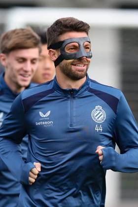 Club s Brandon Mechele is pictured during a training session of Belgian soccer team Club Brugge KV, Tuesday 20 October 2026 in Knokke-Heist. Club is preparing for the third game in the UEFA Champions League league phase against French team Racing Club de Lens tomorrow. BRUNOxFAHY  x190373256x