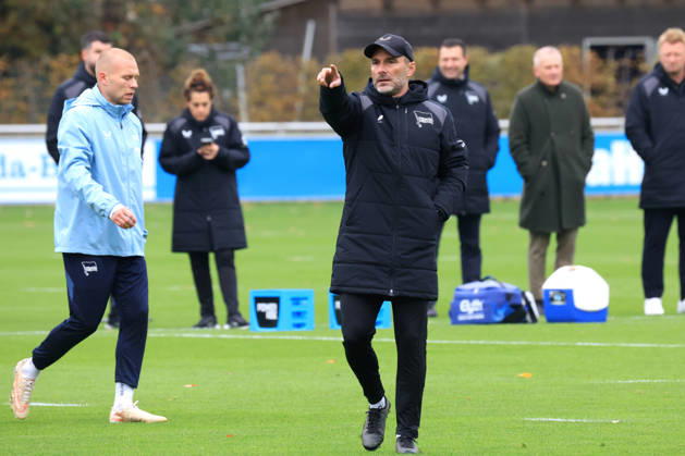 20.10.2026, DEU GER, Fussball , 2.Fussballbundesliga, Saison 2026 2027, Sportforum, Hertha BSC, Training Cheftrainer Stefan Leitl ( Hertha BSC Berlin ), Jon Dagur Thorsteinsson ( Hertha BSC Berlin 23 ) 2. Liga: DFB DFL regulations prohibit any use of photographs as image sequences and or quasi-video) nordphoto GmbH Engler Berlin Sportforum Berlin Deutschland Copyright: xNordphotox xEnglerx