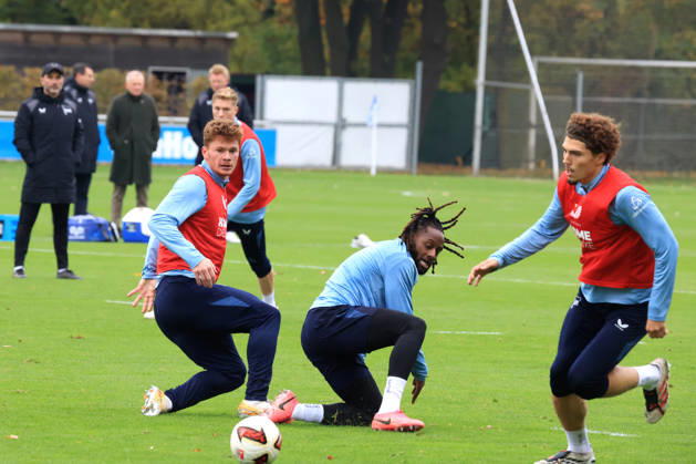 20.10.2026, DEU GER, Fussball , 2.Fussballbundesliga, Saison 2026 2027, Sportforum, Hertha BSC, Training Sebastian Groenning ( Hertha BSC Berlin 17 ), Deyovaisio Zeefuik ( Hertha BSC Berlin 42 ), Oluwaseum Victor Adewumi ( Hertha BSC Berlin 19 ), Selim Telib ( Hertha BSC Berlin 47 ) 2. Liga: DFB DFL regulations prohibit any use of photographs as image sequences and or quasi-video) nordphoto GmbH Engler Berlin Sportforum Berlin Deutschland Copyright: xNordphotox xEnglerx