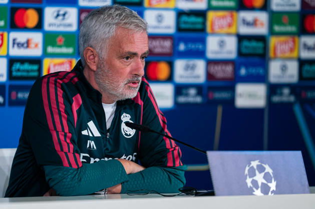 SOCCER - UEFA Champions League - Real Madrid - Training and press conference, PK, Pressekonferenz Photo by IPA ABACAPRESS.COM89948959 - MADRID, SPAIN - OCTOBER 20: Jose Mourinho, head coach of Real Madrid CF, speaks during the press conference on the day before Matchday 3 of the 2026 27 UEFA Champions League group stage at Ciudad Real Madrid on October 20, 2026, in Madrid, Spain. during Real Madrid - Training and Press Conference, a UEFA Champions League soccer match in Madrid, Spain, on October 20, 2026 Madrid Spain Copyright: xIPAxSport ABACAx