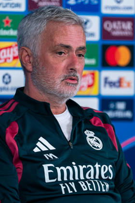 SOCCER - UEFA Champions League - Real Madrid - Training and press conference, PK, Pressekonferenz Photo by IPA ABACAPRESS.COM89948957 - MADRID, SPAIN - OCTOBER 20: Jose Mourinho, head coach of Real Madrid CF, speaks during the press conference on the day before Matchday 3 of the 2026 27 UEFA Champions League group stage at Ciudad Real Madrid on October 20, 2026, in Madrid, Spain. during Real Madrid - Training and Press Conference, a UEFA Champions League soccer match in Madrid, Spain, on October 20, 2026 Madrid Spain Copyright: xIPAxSport ABACAx