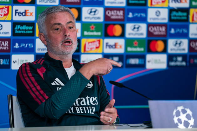 SOCCER - UEFA Champions League - Real Madrid - Training and press conference, PK, Pressekonferenz Photo by IPA ABACAPRESS.COM89948961 - MADRID, SPAIN - OCTOBER 20: Jose Mourinho, head coach of Real Madrid CF, speaks during the press conference on the day before Matchday 3 of the 2026 27 UEFA Champions League group stage at Ciudad Real Madrid on October 20, 2026, in Madrid, Spain. during Real Madrid - Training and Press Conference, a UEFA Champions League soccer match in Madrid, Spain, on October 20, 2026 Madrid Spain Copyright: xIPAxSport ABACAx