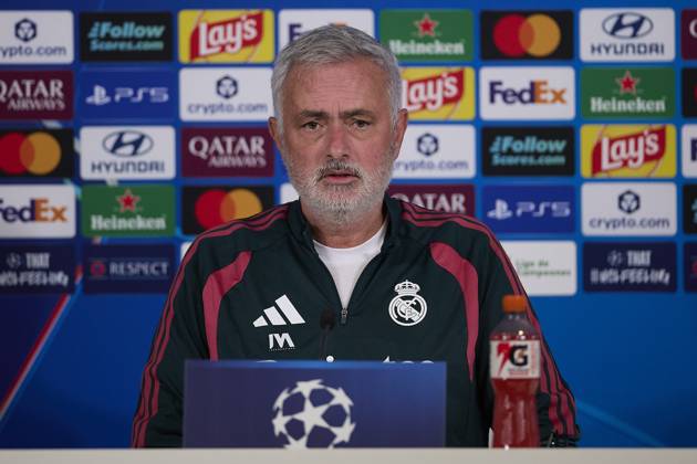 October 20, 2026, Madrid, Spain: Coach Jose Mourinho (Real Madrid CF) attends a press conference, PK, Pressekonferenz on the eve of the UEFA Champions League 2026 2027 match between Real Madrid CF and RB Leipzig..Real Madrid CF is holding a press conference ahead of its third UEFA Champions League game. Madrid Spain - ZUMAs197 20261020_aaa_s197_066 Copyright: xFedericoxTitonex