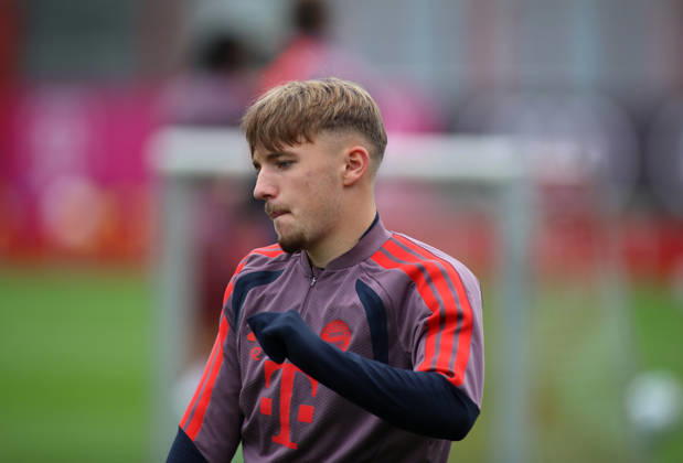 FC Bayern München, Abschlusstraining, Champions League, Saison 2026 2027, Fussball, Herren Lennart Karl (FC Bayern München) Kopf, Oberkörper, seitlich