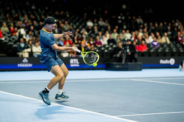 Max Schoenhaus of Germany pictured in action during the European Open ATP, Tennis Herren tennis tournament in Brussels, on Tuesday 20 October. This year s edition of the tournament is taking place from 17 to 25 October JASPERxJACOBS  x190378632x