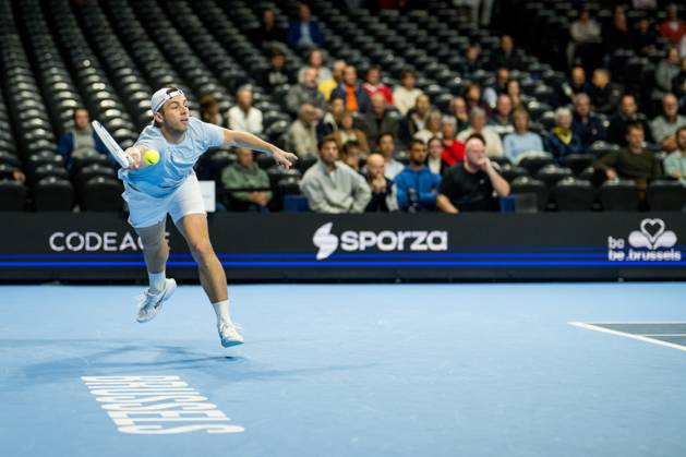 Tallon Griekspoor of the Netherlands pictured in action during the European Open ATP, Tennis Herren tennis tournament in Brussels, on Tuesday 20 October. This year s edition of the tournament is taking place from 17 to 25 October JASPERxJACOBS  x190378737x