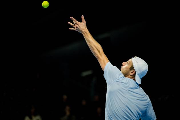 Tallon Griekspoor of the Netherlands pictured in action during the European Open ATP, Tennis Herren tennis tournament in Brussels, on Tuesday 20 October. This year s edition of the tournament is taking place from 17 to 25 October JASPERxJACOBS  x190378744x