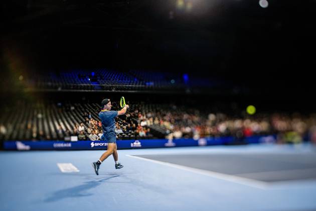 Max Schoenhaus of Germany pictured in action during the European Open ATP, Tennis Herren tennis tournament in Brussels, on Tuesday 20 October. This year s edition of the tournament is taking place from 17 to 25 October JASPERxJACOBS  x190378856x