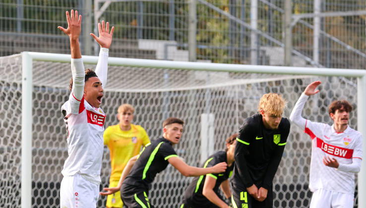 20.10.2026, Stuttgart, Fußball U19 Champions League, Saison 2026 2027, U19 YouthLeague VfB Stuttgart vs. Atletico Madrid, Malik Mosrati (VfB)