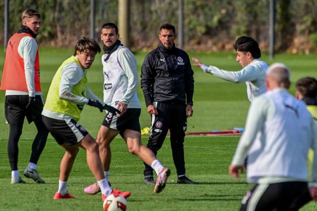 Nemeth David Tomoya Ando Adam Dzwigala Trainer Marcel Rapp Haron Sabah ( Pauli ) Deutschland , Hamburg , Trainingsgelände an der Kollaustrasse , Fussball , 2. Bundesliga , FC St Pauli