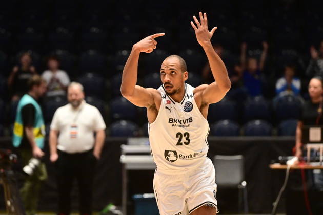 Zed Key (Pardubice) gestures during men s Basketball Champions League, group E, 2nd round, BK KVIS Pardubice vs Unicaja Malaga, in Pardubice, Czech Republic, October 20, 2026. (CTKxPhoto JosefxVostarek) CTKPhotoP2026102006589  CTKPhotoP2026102006589