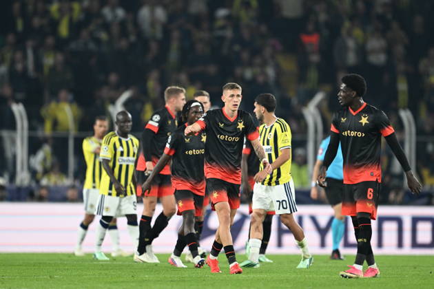 Fenerbahce v Slavia Praha - UEFA Champions League ISTANBUL, TURKIYE - OCTOBER 20: Lukas Provod of Slavia Praha celebrates after scoring a goal during the UEFA Champions League Week 3 match between Fenerbahce and Slavia Praha at Chobani Stadium, on October 20, 2026 in Istanbul, Turkiye. Oguz Yeter Anadolu Istanbul Turkey. Editorial use only. Please get in touch for any other usage.  Copyright: x2026xAnadoluxOguzxYeterx