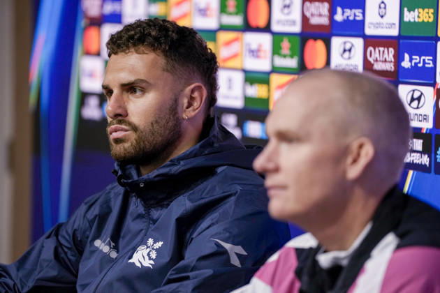 Soccer, Champions League 2026–2027 Press Conference for Aston Villa vs. Viking, Birmingham, England, October 20, 2026 Viking coaches Morten Jensen and Gianni Stensness during a press conference, on the day of the Champions League soccer match between Aston Villa and Viking at Villa Park in Birmingham. Photo: Beate Oma Dahle, NTB, Birmingham, England. EDITORIAL USE ONLY. RESTRICTED USE FOR BETTING COMPANIES.  Copyright: xBeatexOmaxDahlex xNTBx