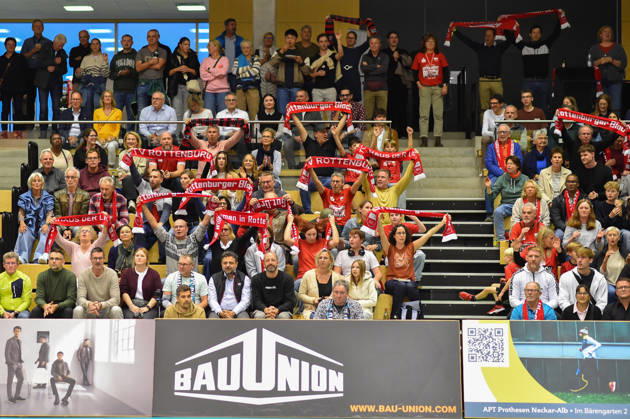 Rottenburger Block TV Rottenburg vs. SWD powervolleys Dueren, Volleyball, 1. Bundesliga Maenner, 1. Spieltag, Spiel 1006, Spielzeit 2026 2027, 20.10.2026, TV Rottenburg vs. SWD powervolleys Dueren, Volleyball, 1. Bundesliga Maenner, 1. Spieltag, Spiel 1006, Spielzeit 2026 2027, 20.10.2026 Rottenburg Copyright: xEibner-Pressefoto RalphxKunzex EP_RKE