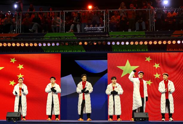 Netherlands Artistic Gymnastics World Championships 9269141 20.10.2026 China s athletes perform before the men s team final of the 2026 World Artistic Gymnastics Championships in Rotterdam, the Netherlands. Alexey Filippov Sputnik Rotterdam Netherlands  Copyright: xAlexeyxFilippovx