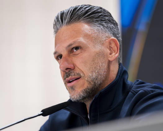 RB Leipzig Training Session And press conference, PK, Pressekonferenz - UEFA Champions League 2026 27 League Phase MD3 MADRID, SPAIN - OCTOBER 20: Martin Demichelis, head coach of RB Leipzig, speaks during the press conference on day ahead of the UEFA Champions League 2026 27 League Phase MD3 at Estadio Bernabeu on October 20, 2026 in Madrid, Spain. Madrid Estadio Bernabeu Madrid Spain Copyright: xAlbertoxGardinx AGardin_20261020_Leipzig_Press_0061