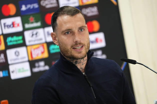 REAL MADRID CF v RB LEIPZIG. CHAMPIONS LEAGUE 2026 2027. ROUND 3. RB Leipzig s David Raum in press conference, PK, Pressekonferenz after raining session prior to the Champions League round 3 match against Real Madrid CF. October 20 2026. (ALTERPHOTOS Acero) MadridSpain  Copyright: xAcerox