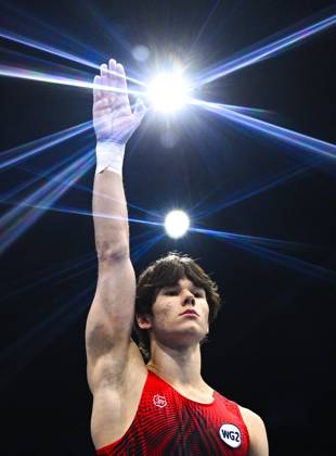 Netherlands Artistic Gymnastics World Championships 9269179 20.10.2026 Savelii Sieedin of Team World Gymnastics Neutral Athletes 2 competes on the pommel horse during the men s team final of the 2026 World Artistic Gymnastics Championships in Rotterdam, the Netherlands. Alexey Filippov Sputnik Rotterdam Netherlands  Copyright: xAlexeyxFilippovx