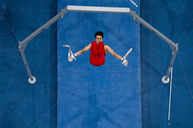 261020 Arsenii Dukhno of Russia competes in still rings during men s team final on day four of the 2026 Artistic Gymnastics World Championships on October 20, 2026 in Rotterdam. Photo: Joel Marklund BILDBYRÅN kod JM JM0861 bbeng artistisk gymnastik artistic gymnastics gymnastik-vm vm artistic gymnastics world championships final lagfinal team final Copyright: JOELxMARKLUND BB261020JM008
