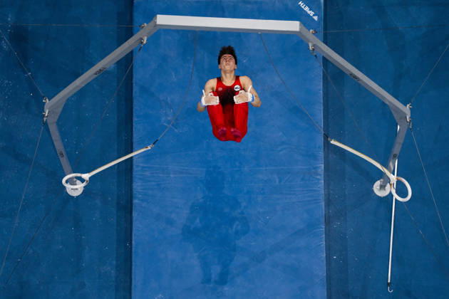 261020 Arsenii Dukhno of Russia competes in still rings during men s team final on day four of the 2026 Artistic Gymnastics World Championships on October 20, 2026 in Rotterdam. Photo: Joel Marklund BILDBYRÅN kod JM JM0861 bbeng artistisk gymnastik artistic gymnastics gymnastik-vm vm artistic gymnastics world championships final lagfinal team final Copyright: JOELxMARKLUND BB261020JM009
