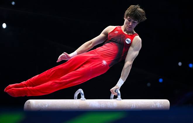 Netherlands Artistic Gymnastics World Championships 9269187 20.10.2026 Savelii Sieedin of Team World Gymnastics Neutral Athletes 2 competes on the pommel horse during the men s team final of the 2026 World Artistic Gymnastics Championships in Rotterdam, the Netherlands. Alexey Filippov Sputnik Rotterdam Netherlands  Copyright: xAlexeyxFilippovx