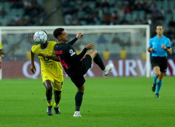 Sabah FC v Borussia Dortmund - UEFA Champions League BAKU, AZERBAIJAN - OCTOBER 20: Serhou Cuirsassy of Borussia Dortmund in action during UEFA Champions League week 3 football match between Sabah FC and Borussia Dortmund at Baku Olympic Stadium in Baku, Azerbaijan on October 20, 2026. Resul Rehimov Anadolu Baku Azerbaijan. Editorial use only. Please get in touch for any other usage.  Copyright: x2026xAnadoluxResulxRehimovx