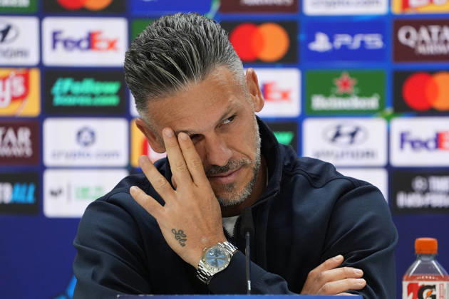 RB Leipzig s coach Martin Demichelis in press conference, PK, Pressekonferenz after raining session prior to the Champions League round 3 match against Real Madrid CF. October 20 2026. (20261020719)