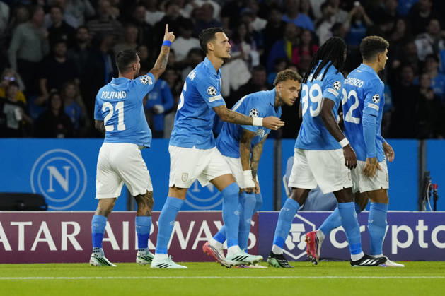SSC Napoli v FK Bodo Glimt - UEFA Champions League Matteo Politano of SSC Napoli celebrates with team mates after scoring during the UEFA Champions League match between SSC Napoli and FK Bodo Glimt at Diego Armando Maradona Stadium Naples Italy on 20 October 2026. Naples Campania Italy  Copyright: xFrancoxRomanox originalFilename:romano-sscnapol261020_npZyX.jpg
