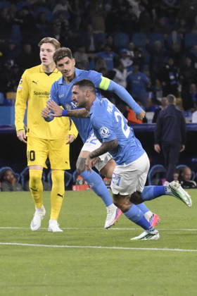 October 20, 2026, Napoli: Napoli s forward Matteo Politano celebrates after scoring the goal during the UEFA Champions League group phase match between SSC Napoli and Bodo-Glimt at Diego Armando Maradona Stadium in Naples, Italy, 20 october 2026 ANSA CIRO FUSCO. UEFA Champions League - Napoli Vs Bodo-Glimt  - ZUMAa110 20261020_zaf_a110_001 Copyright: xCiroxFuscox