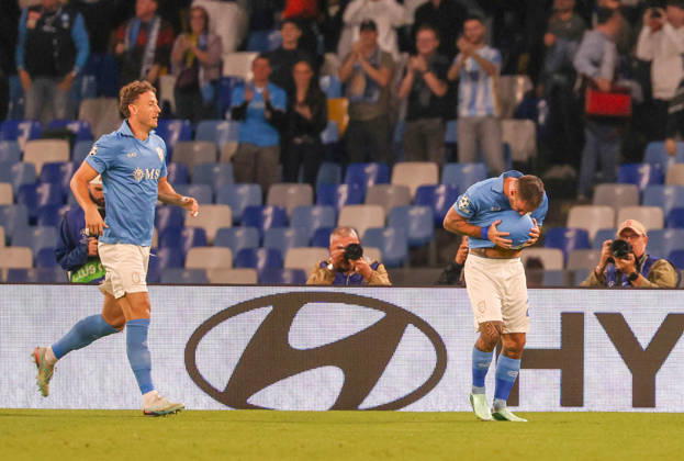 Napoli vs Arsenal of the Europa Champions League 2026 27 Goal the Matteo Politano OF SSC Napoli oli during the European Champions League football match on 20 10 2026 between SSC Napoli and FC Bodo Glimt at the Diego Armando Maradona Stadium in Naples Napoli Stadio Diego Armando Maradona Napoli Italia Copyright: xFABIOxSASSOxFabioxSassox Napoli Bodo Glimt2026_10_20Fabio Sasso8891