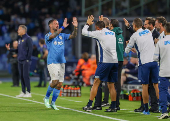 Napoli vs Arsenal of the Europa Champions League 2026 27 Goal the Matteo Politano OF SSC Napoli oli during the European Champions League football match on 20 10 2026 between SSC Napoli and FC Bodo Glimt at the Diego Armando Maradona Stadium in Naples Napoli Stadio Diego Armando Maradona Napoli Italia Copyright: xFABIOxSASSOxFabioxSassox Napoli Bodo Glimt2026_10_20Fabio Sasso8921