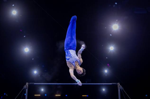 ROTTERDAM - Jermain Gruenberg in action during the men s team final at the World Gymnastics Championships in Rotterdam Ahoy. IRIS VAN DEN BROEK ANP xVIxANPxSportx xxANPxIVx 573091833 originalFilename: 573091833.jpg