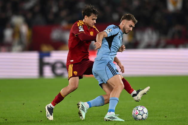 As Roma 20 10 2026 - Champions League Roma-Slovan Bratislava foto Antonello Sammarco Image nella foto: Kevin Wimmer-Niccolo Pisilli 