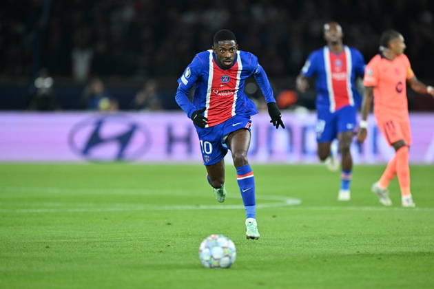 Paris Saint-Germain v Barcelona - UEFA Champions League PARIS, FRANCE - OCTOBER 20: Dembele of Paris Saint-Germain in action during UEFA Champions League match between Paris Saint-German and Barcelona at Parc des Princes on October 20, 2026 in Paris, France.??????? Mustafa Yalcin Anadolu Paris France. Editorial use only. Please get in touch for any other usage.  Copyright: x2026xAnadoluxMustafaxYalcinx