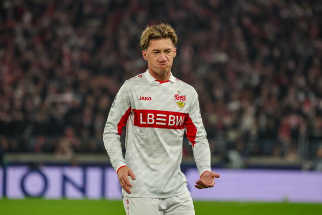 20.10.26 VfB Stuttgart - Atletico Madrid Deutschland, Stuttgart, 20.10.2026, Fussball, UEFA Champions League, Saison 2026 2027, VfB Stuttgart - Atletico Madrid: Angelo Stiller (VfB Stuttgart).