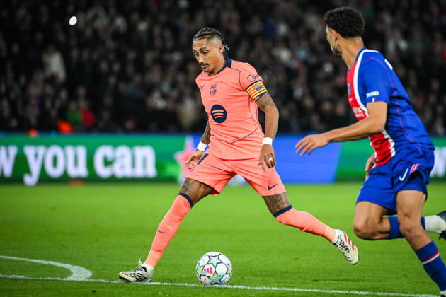 October 20, 2026, Paris, France, France: Raphael DIAS BELLOLI (Raphinha) of Barcelona during the UEFA Champions League, League Phase MD3 match between Paris Saint-Germain and FC Barcelona, Barca at Parc des Princes Stadium on October 20, 2026 in Paris, France. Paris France - ZUMAm308 20261020_zsp_m308_004 Copyright: xMatthieuxMirvillex