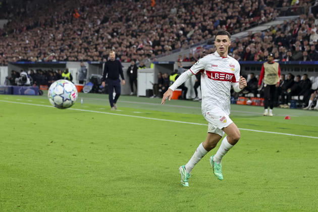 Bilal El Khannouss (VfB Stuttgart, 11) am Ball , Deutschland, Fussball, UEFA Champions League, 3. Spieltag, 2026 2027, VfB Stuttgart vs. Atletico Madrid, 20.10.2026, Stuttgart Arena Stuttgart Deutschland Copyright: xGrantxHubbsx