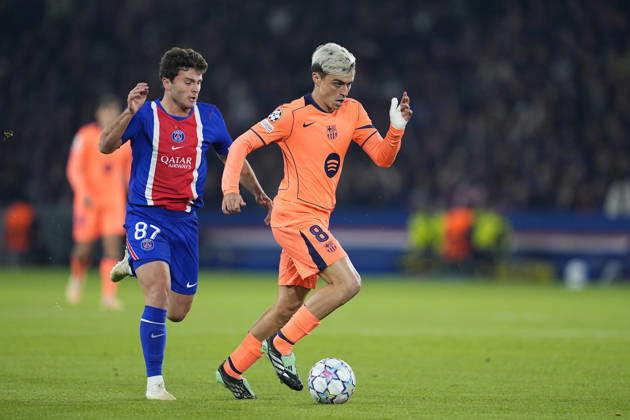 October 20, 2026, Paris, Paris, France: Pedri Gonzalez of FC Barcelona, Barca and Joao Neves of PSG in action during the UEFA Champions League 2026 27 League Phase MD3 match between Paris Saint-Germain and FC Barcelona at Parc des Princes on Octuber 20, 2026, in Paris, France. Paris France - ZUMAa181 20261020_zaa_a181_054 Copyright: xDennisxAgyemanx