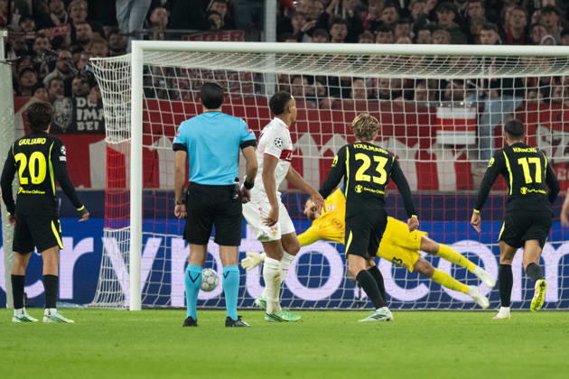 20.10.2026, GER, Fussball, Herren, UEFA Champions League, Saison 2026 2027, 3. Spieltag, VfB Stuttgart vs. Atletico Madrid Tor zum 1:0 durch Jamie Leweling ( VfB Stuttgart 18 ). Stuttgart MHP Arena Baden-Württemberg Deutschland Copyright: xNordphoto WolfgangxFrankx