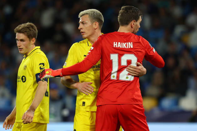 Antonis Siatounis (Benevento Calcio); Bodo Glimt s goalkeeper Nikita Khaikin during the UEFA Champions League football match between Napoli vs Bodo Glimt - Champions League 2026 2027 - Diego Armando Maradona stadium October 20, 2026 Naples, Italy soccer  Copyright: xAlessandroxGarofalo LaPressex