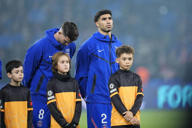 October 20, 2026, Paris, Paris, France: Achraf Hakimi of PSG looks on during the UEFA Champions League 2026 27 League Phase MD3 match between Paris Saint-Germain and FC Barcelona, Barca at Parc des Princes on Octuber 20, 2026, in Paris, France. Paris France - ZUMAa181 20261020_zaa_a181_062 Copyright: xDennisxAgyemanx