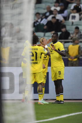 Sabah FC v Borussia Dortmund - UEFA Champions League 2026 27 League Phase MD3 BAKU, AZERBAIJAN - OCTOBER 20: Serhou Guirassy of Borussia Dortmund celebrates after scoring his team s first goal during the UEFA Champions League 2026 27 League Phase MD3 match between Sabah FC and Borussia Dortmund at Tofig Bahramov Stadium on October 20, 2026 in Baku, Azerbaijan. Baku Tofig Bahramov Stadium Azerbaijan Copyright: x2026xElmirxKarimov PSxImagesxElmirxKarimov PSxImagesx