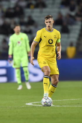 Sabah FC v Borussia Dortmund - UEFA Champions League 2026 27 League Phase MD3 BAKU, AZERBAIJAN - OCTOBER 20: Nico Schlotterbeck of Borussia Dortmund controls the ball during the UEFA Champions League 2026 27 League Phase MD3 match between Sabah FC and Borussia Dortmund at Tofig Bahramov Stadium on October 20, 2026 in Baku, Azerbaijan. Baku Tofig Bahramov Stadium Azerbaijan Copyright: x2026xElmirxKarimov PSxImagesxElmirxKarimov PSxImagesx