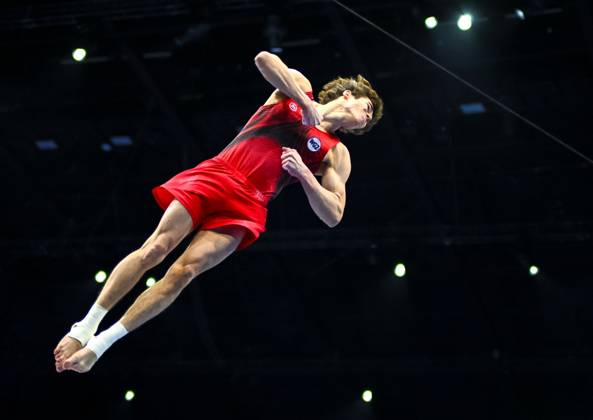 Netherlands Artistic Gymnastics World Championships 9269253 20.10.2026 Savelii Sieedin of Team World Gymnastics Neutral Athletes 2 competes on the vault during the men s team final of the 2026 World Artistic Gymnastics Championships in Rotterdam, the Netherlands. Alexey Filippov Sputnik Rotterdam Netherlands  Copyright: xAlexeyxFilippovx