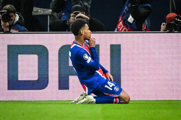 October 20, 2026, Paris, France, France: Desire DOUE of PSG celebrates his goal during the UEFA Champions League, League Phase MD3 match between Paris Saint-Germain and FC Barcelona, Barca at Parc des Princes Stadium on October 20, 2026 in Paris, France. Paris France - ZUMAm308 20261020_zsp_m308_010 Copyright: xMatthieuxMirvillex