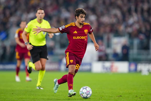 AS Roma v SK Slovan Bratislava - UEFA Champions League 2026 27 League Phase MD3 Rodrigo Mora of AS Roma in action during the AS Roma v SK Slovan Bratislava. - UEFA Champions League 2026 27 League Phase MD3 at Stadio Olimpico on October 20, 2026 in Rome, Italy Rome Stadio Olimpico Lazio Italy Copyright: xGiuseppexMaffiax 261020_UCL_Roma-SlovanBratislava_GM_09364