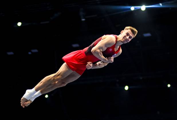 Netherlands Artistic Gymnastics World Championships 9269260 20.10.2026 Daniel Marinov of Team World Gymnastics Neutral Athletes 2 competes on the vault during the men s team final of the 2026 World Artistic Gymnastics Championships in Rotterdam, the Netherlands. Alexey Filippov Sputnik Rotterdam Netherlands  Copyright: xAlexeyxFilippovx