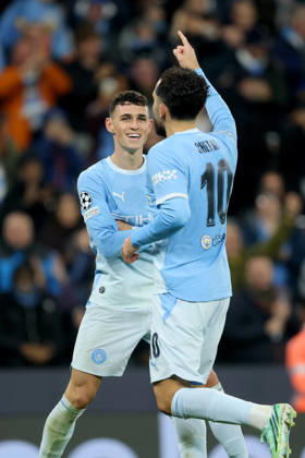 Manchester City v AEK Athens - UEFA Champions League 2026 27 League Phase MD3 Phil Foden and Rayan Cherki of Manchester City celebrate 3rd goal during the UEFA Champions League 2026 27 League Phase MD3 match between Manchester City and AEK Athens at City of Manchester Stadium on October 20, 2026 in Manchester, England. Manchester City of Manchester Stadium England United Kingdom Copyright: xAllstarxPicturexLibraryxLtdx
